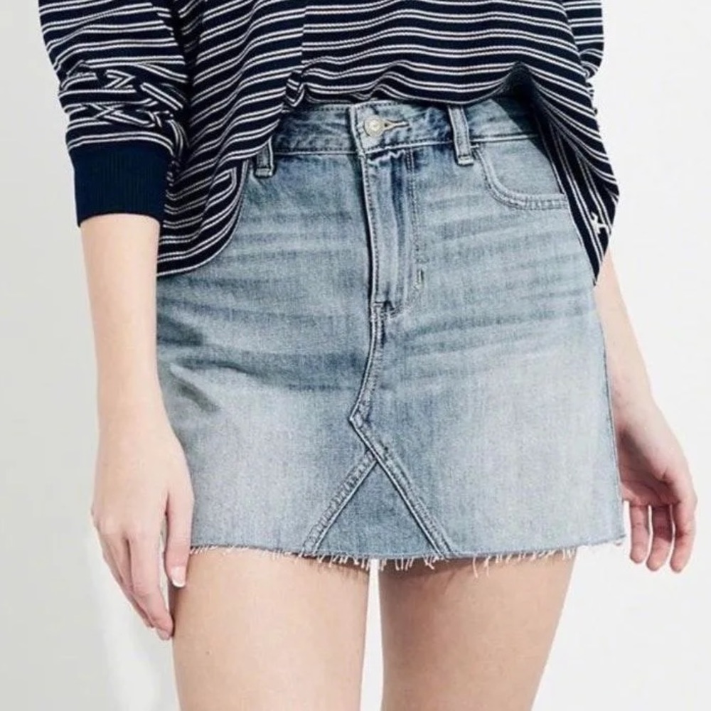 hollister jean skirt